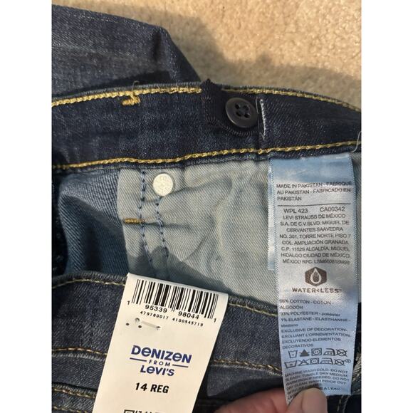 NWT Girls Levi’s Skinny Jeans Dark Wash Adjustable Waist 14 Regular - Picture 4 of 6